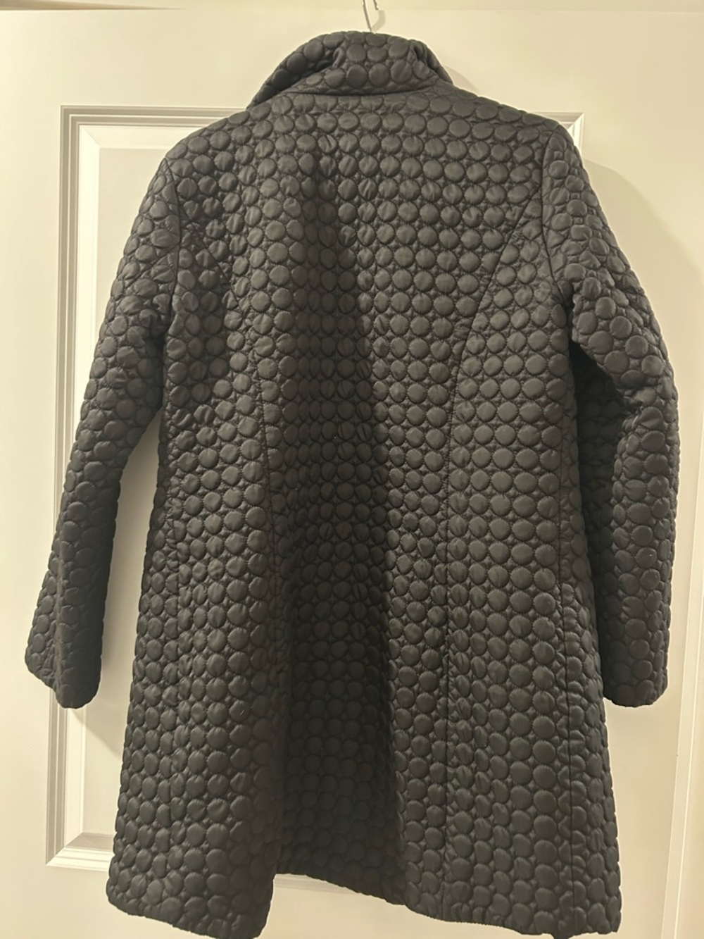 Quilted Long Coat - Black - Picture 2 of 2